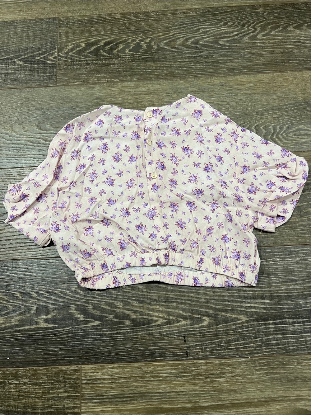 Zara Lavender Floral Cropped Blouse